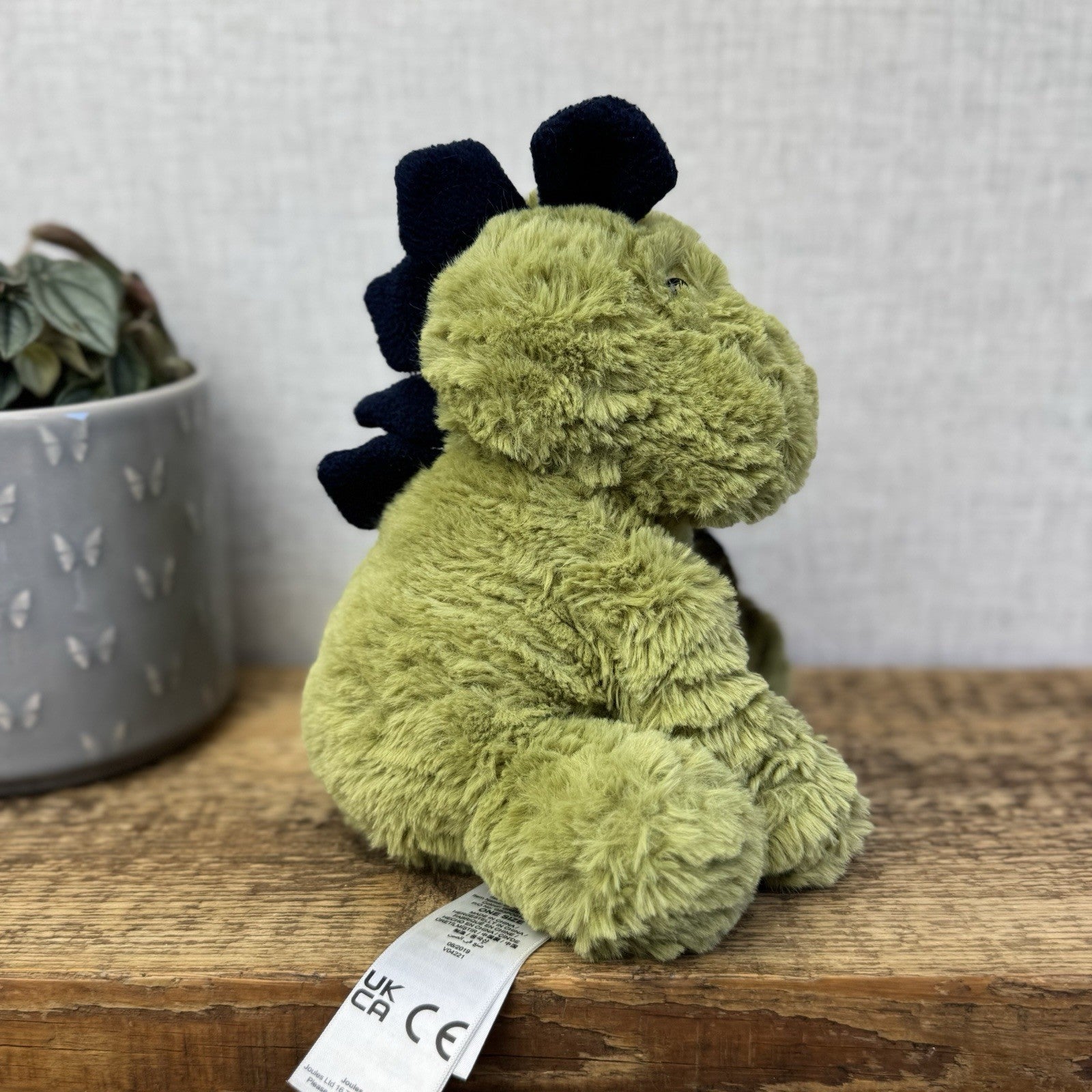 Joules Plush Green Dinosaur 8" Soft Toy - Medium Beanie Green Dino Plush Teddy 