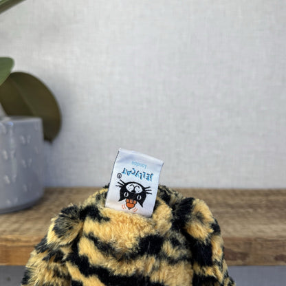 Jellycat Merryday Tiger - Wild Cat Beanie Tiger Plush Long Tail Rare Retired 15”
