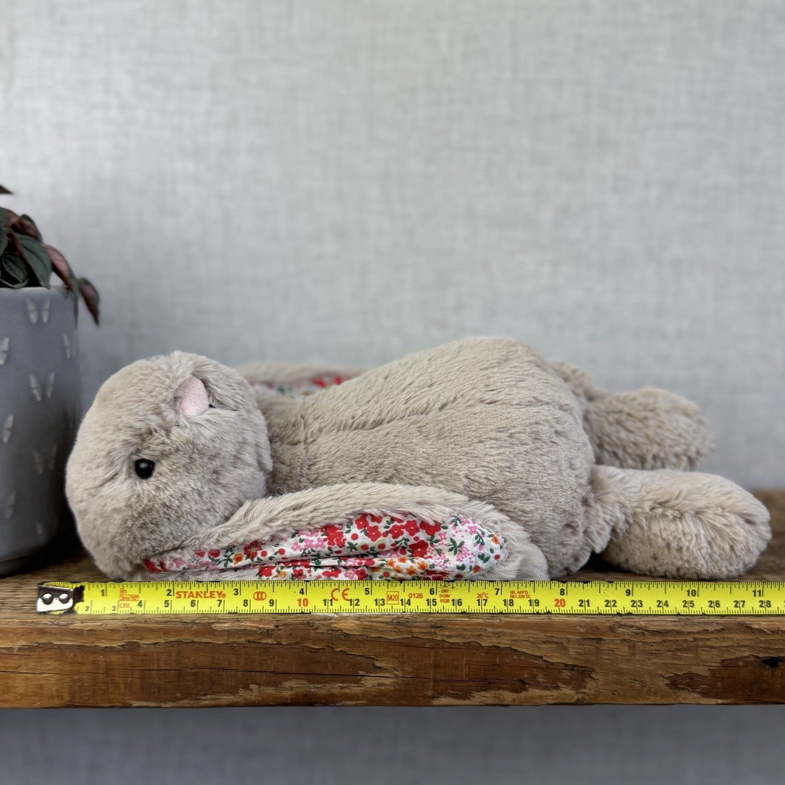 Jellycat Medium Bashful Beige Posy Blossom Bunny - Beige Bunny Floral Ears 12”
