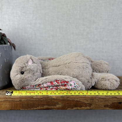Jellycat Medium Bashful Beige Posy Blossom Bunny - Beige Bunny Floral Ears 12”