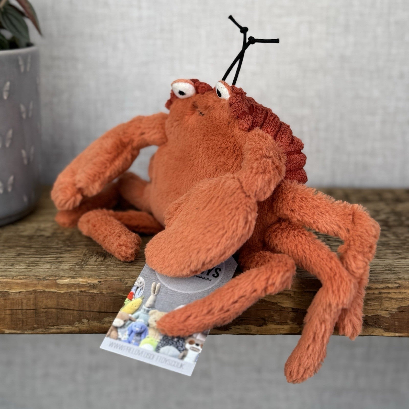 Jellycat Small Crispin Crab Soft Toy - Red Sea Crab Soft Plush Beanie 12”