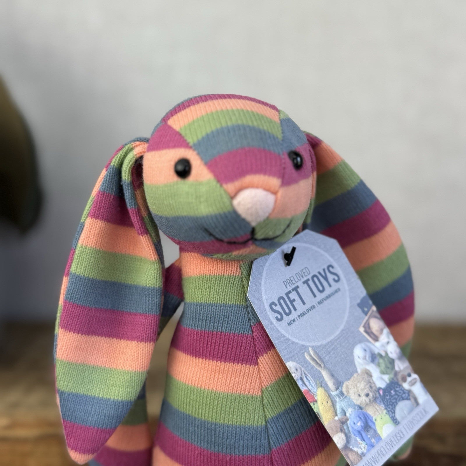 Jellycat Special Edition Natalia Bashful Bunny Jellycat - Striped Rainbow Rabbit