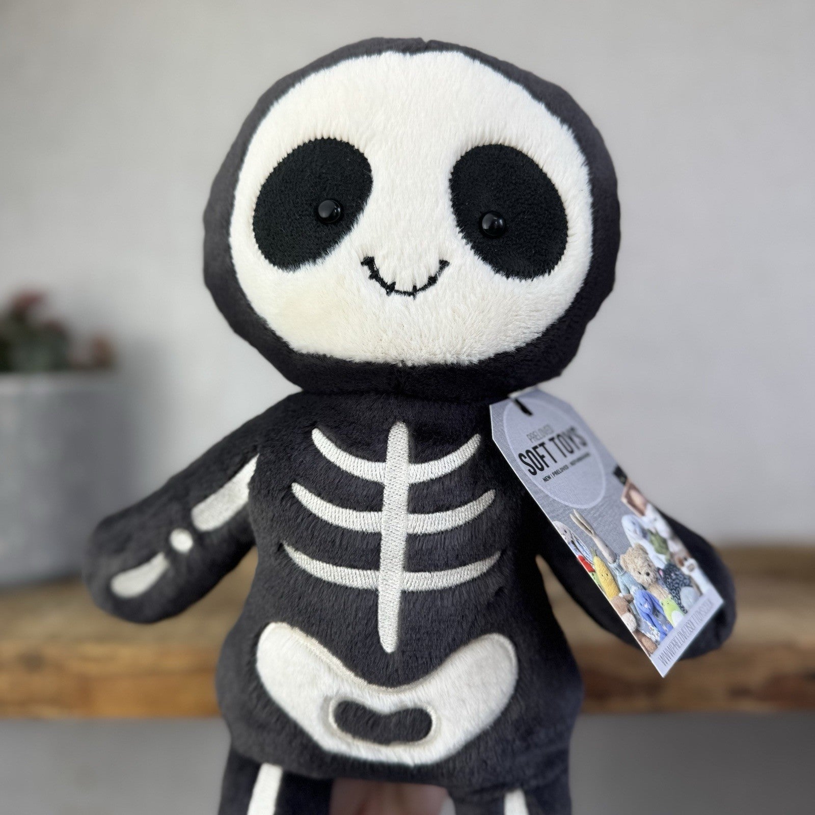Jellycat Skeleton Bob - Skeleton Plush Soft Toy Beanbag Retired 12"