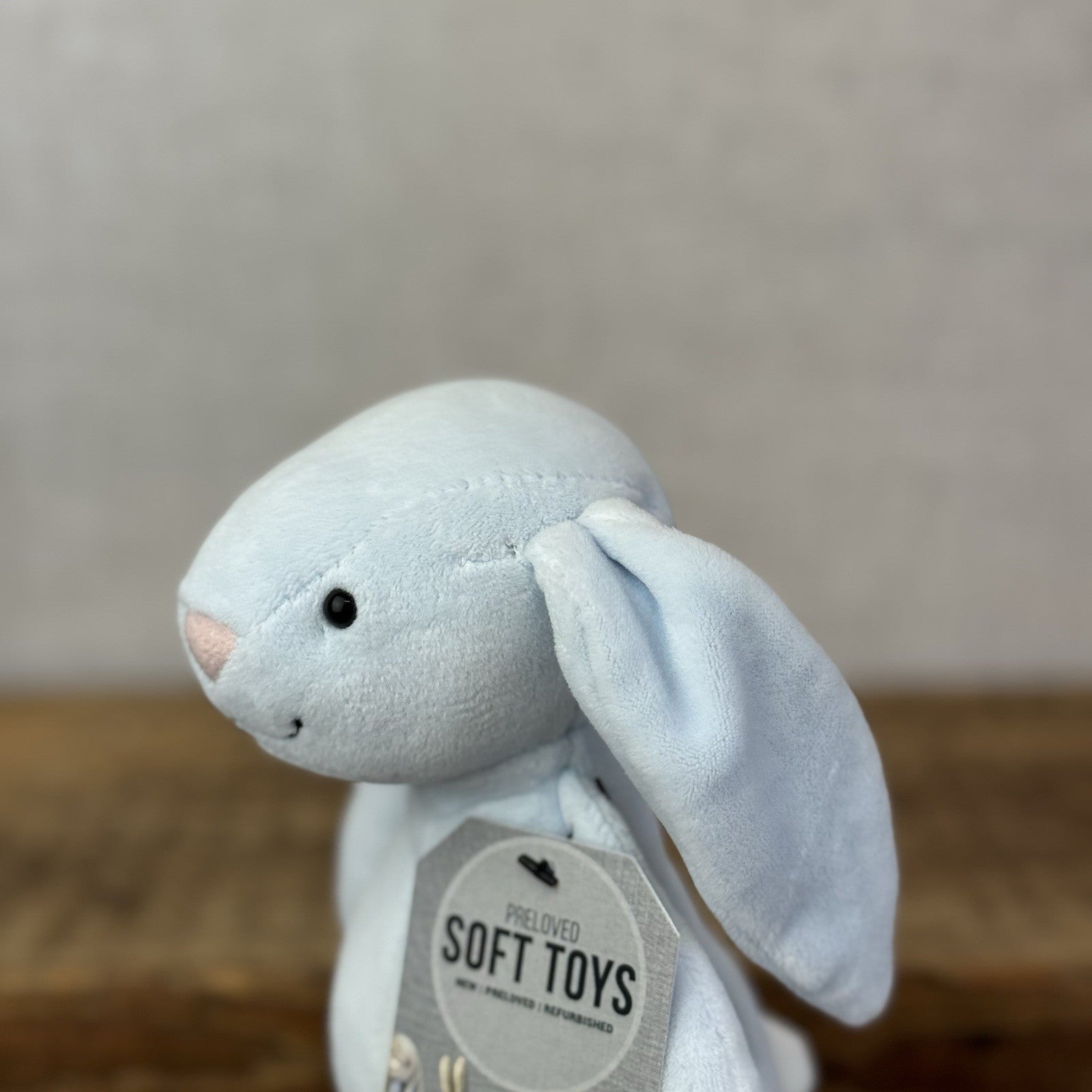 Jellycat My First Bunny Blue - Baby Soft Baby Rabbit Toy Velour Beanie Beige 8”