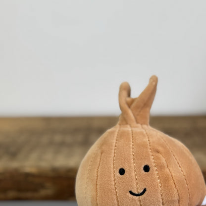 Jellycat Vivacious Onion Vegetable Velour Mini Plush - Play Food Collectible 4”
