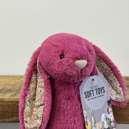 Jellycat Bashful Rose Blossom Small Bunny (Faded Ears) Rare/Retired 8"