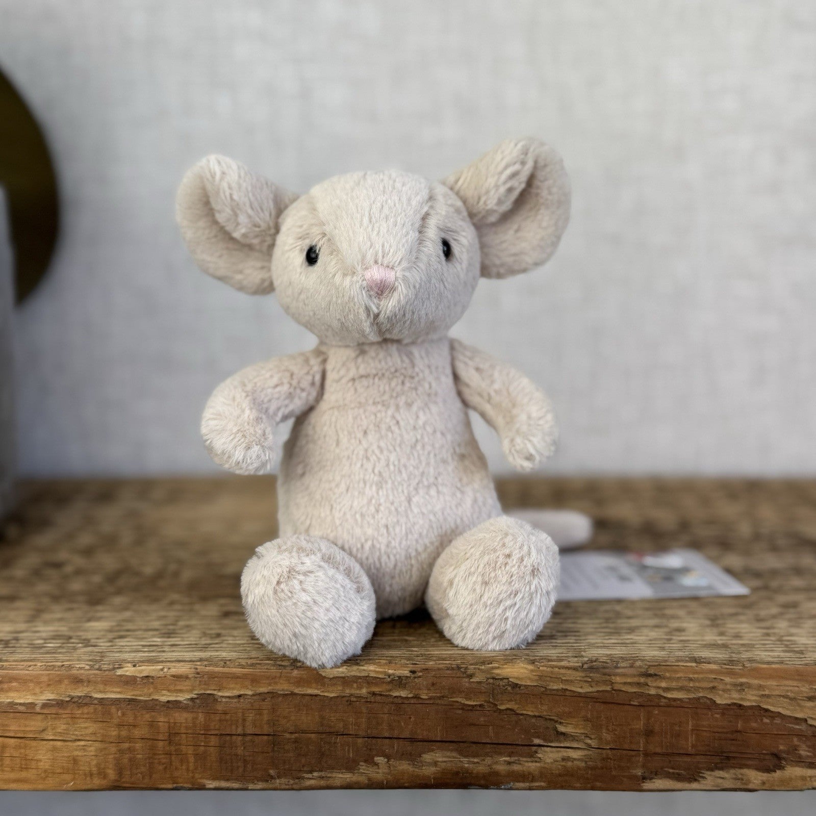 Jellycat Pipsy Mouse New Without Tags Beige Small Beanie Plush Mouse Retired 6"