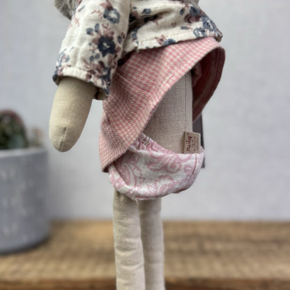 Maileg Medium Winter Rabbit Girl - Red Knit Dress & Fur Boots Retired 2014