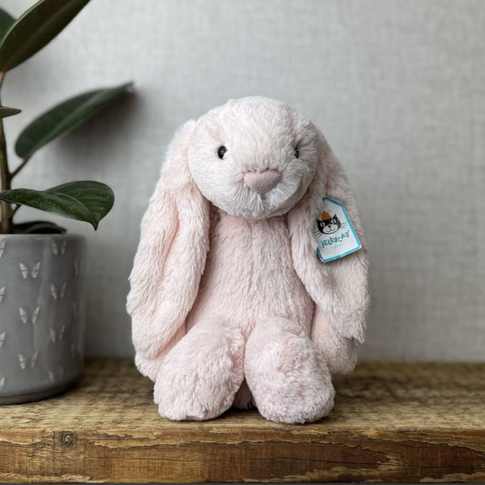 Jellycat Medium Bashful Light Baby Pink Bunny - Baby Pink Bunny Soft Toy 12” NWT
