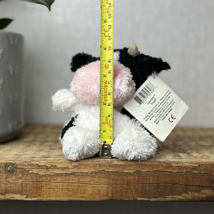 Russ Berrie Luvvies - Fred The Cow Beanie - Pudding Cow Soft Toy Tiny 4”
