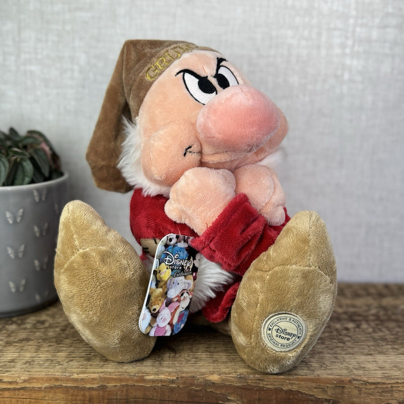 Disney Store Stamped Grumpy Dwarf - Snow White Official Beanbag Plush With Tags