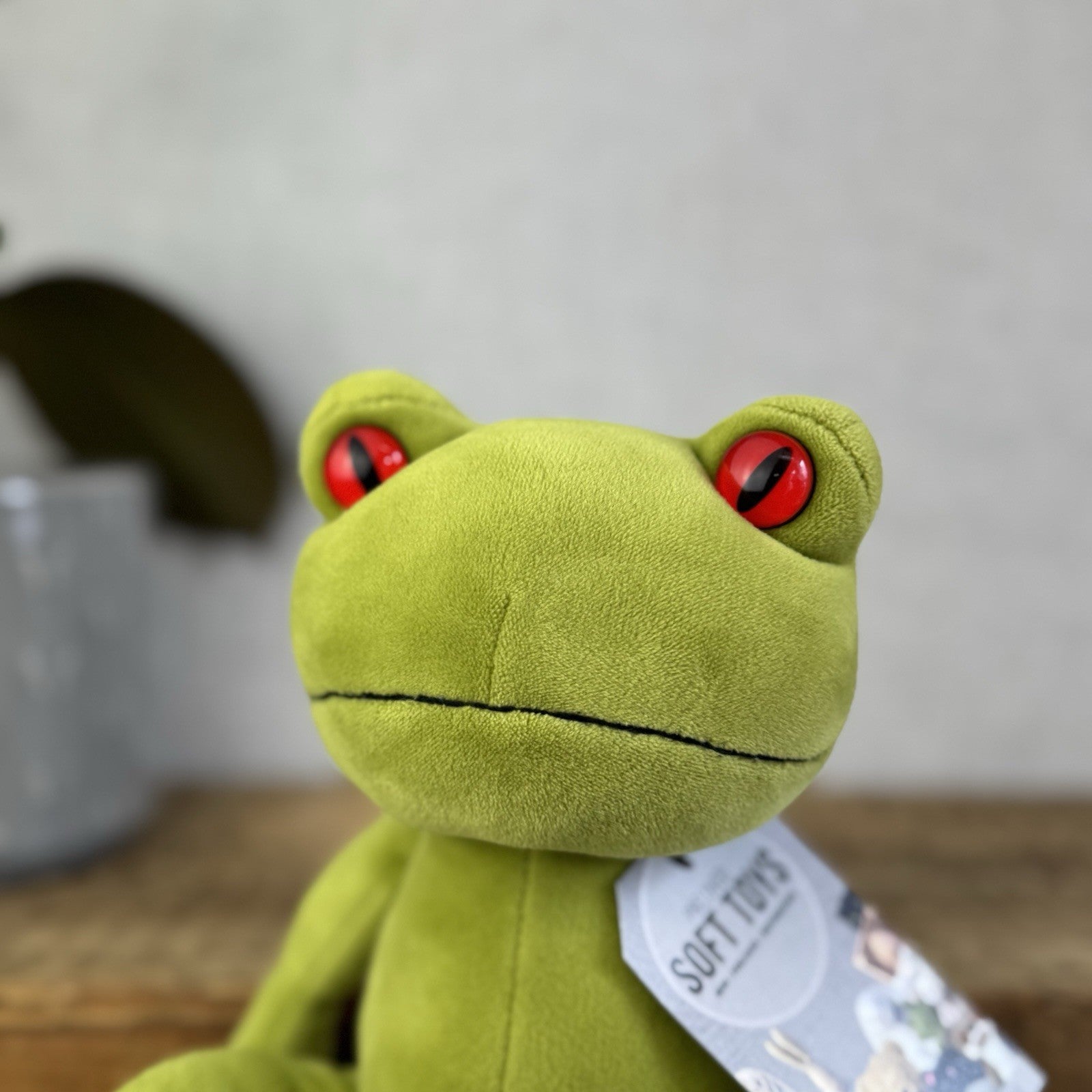 Jellycat Medium Tad Tree Frog - Retired Velour Big Red Eye Beanie Frog Plush 9"