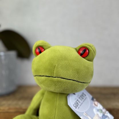 Jellycat Medium Tad Tree Frog - Retired Velour Big Red Eye Beanie Frog Plush 9"