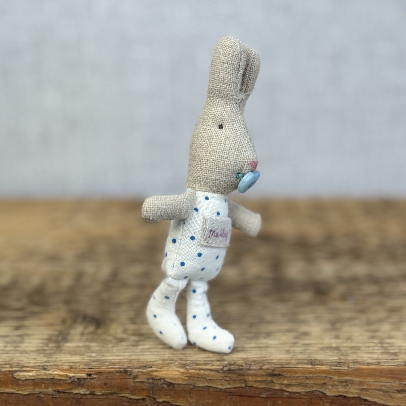 Maileg MY Baby Rabbit 2016 - Retired Baby Bunny With Button Dummy Miniature