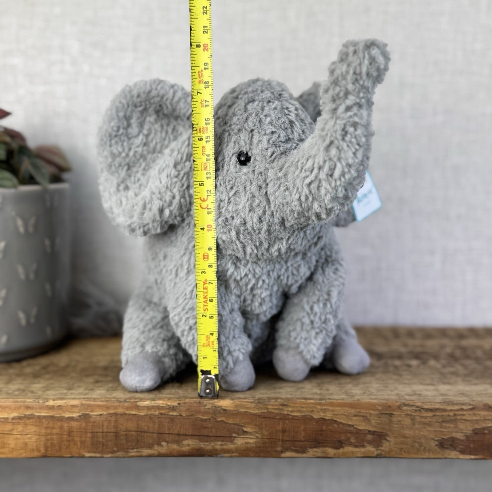 Jellycat Rondle Elephant -  Grey Textured Elelephant Beanie Plush Retired Tags