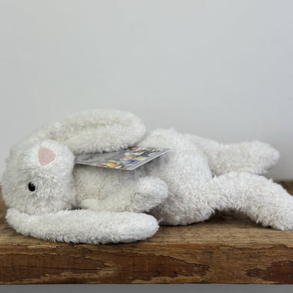 Jellycat Chou Chou Bunny White - Textured Floppy Ear White Bunny Rabbit Soft Toy