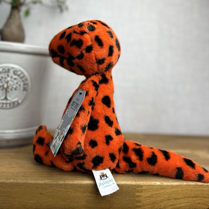 Jellycat Syd Salamander - Red Spotty Beanie Lizard Plush Medium 12”