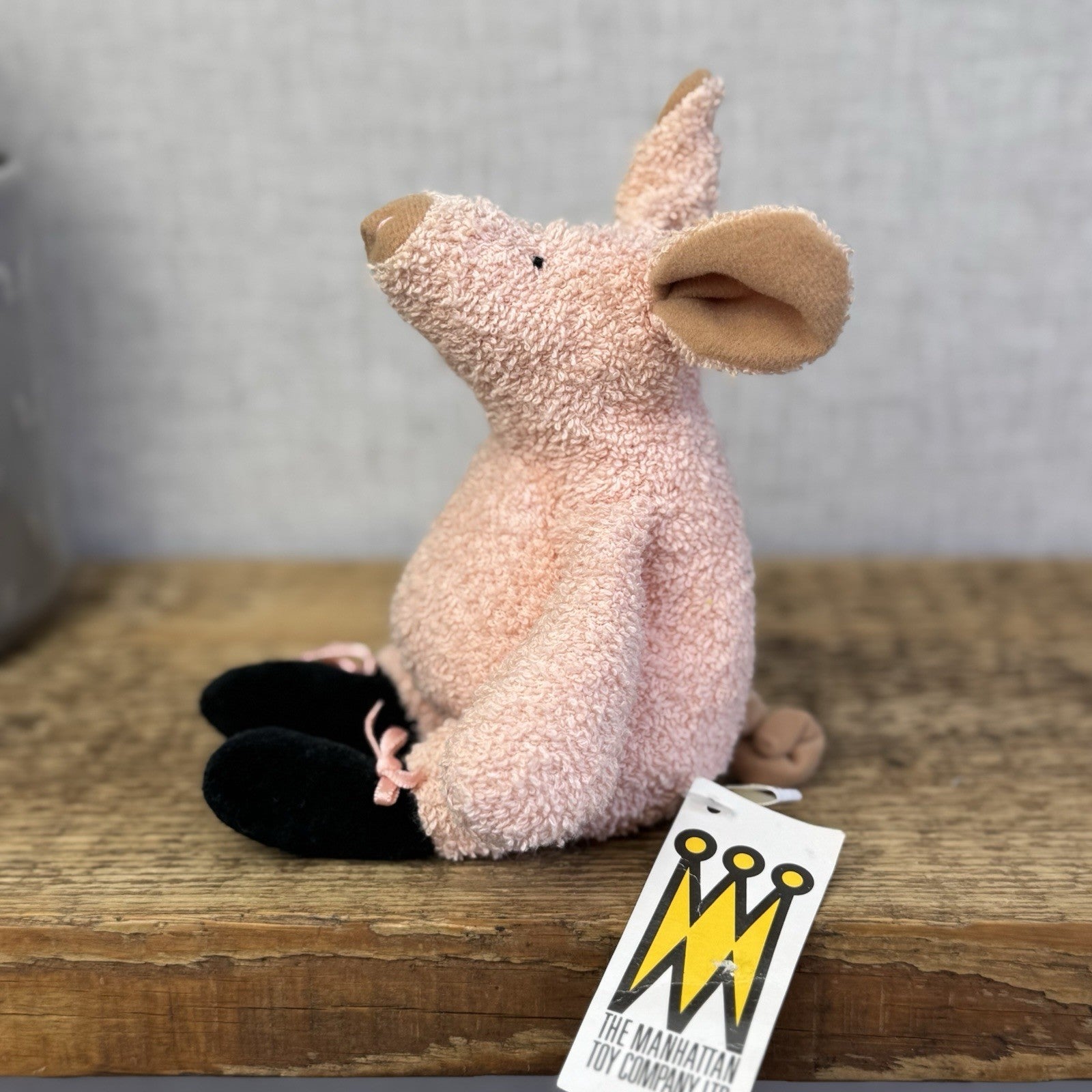 Manhattan Toy Company - Tip Toe Pig Vintage Soft Toy Beanie Piglet Ballet 7”