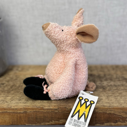 Manhattan Toy Company - Tip Toe Pig Vintage Soft Toy Beanie Piglet Ballet 7”