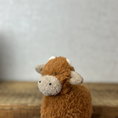Jellycat Farm Friends Highland Cow - Miniature Highland Cow Soft Toy Beanie 5”