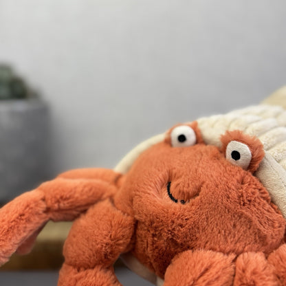 Jellycat Herman Hermit Crab - Large Crab In Shell Soft Toy Beanie Plush 12"