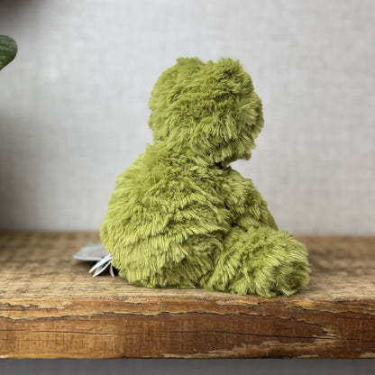 Jellycat Small Fuddlewuddle Frog - Small Green Textured Frog Beanie Retired 6”
