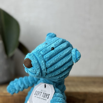Jellycat Small Cordy Roy Ted Teddy Bear Blue Soft Toy Plush Beanie Retired 9”