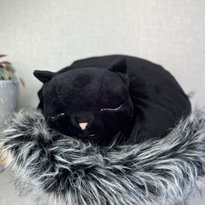 Jellycat Nestie Cat Soft Toy Plush NWOT - Black Cat Cushion Plush Rare 