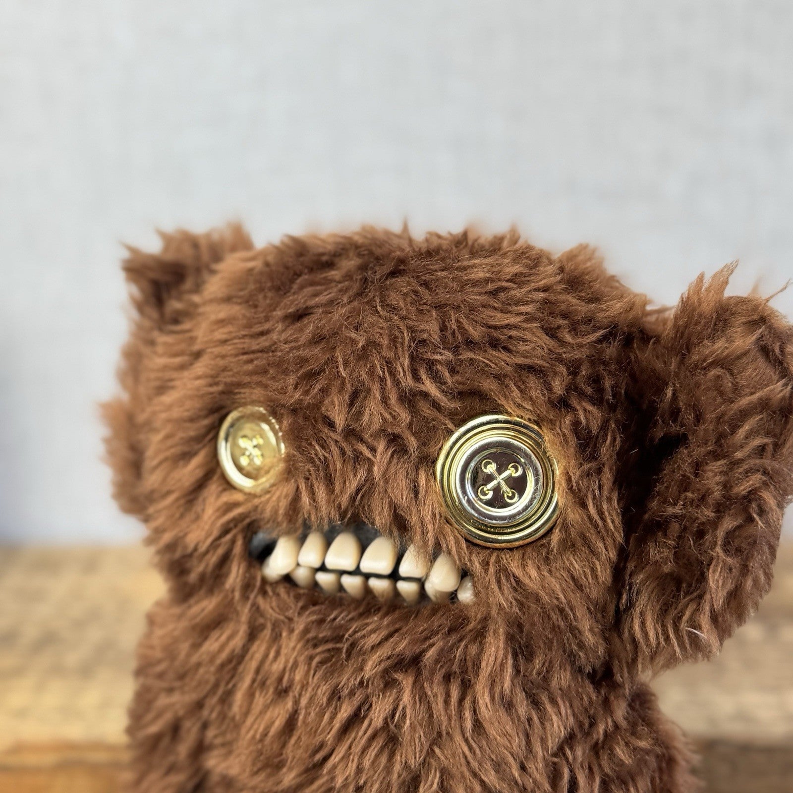 Fuggler Grumpy Grumps Gold Fuggs Brown Long Fluffy Golden Button Eyes Fuggler