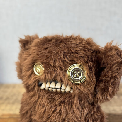 Fuggler Grumpy Grumps Gold Fuggs Brown Long Fluffy Golden Button Eyes Fuggler