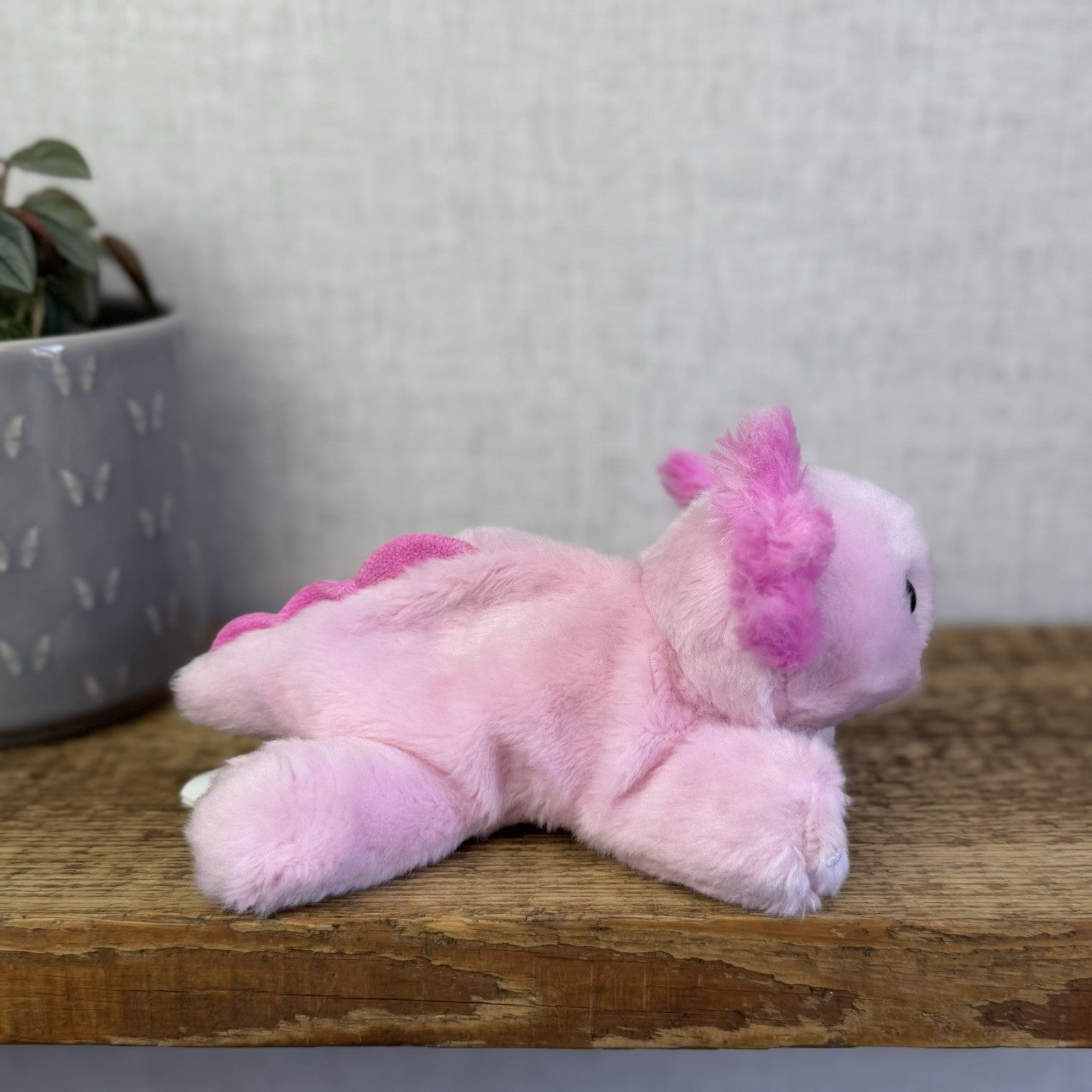 Build A Bear Pink Axolotl Sea Creature Mini Beans  - Small Beanbag BAB NWOT 7"