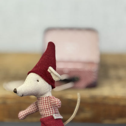Maileg Christmas Baby Mouse In Travel Suitcase - Miniature Baby Pixie NWT