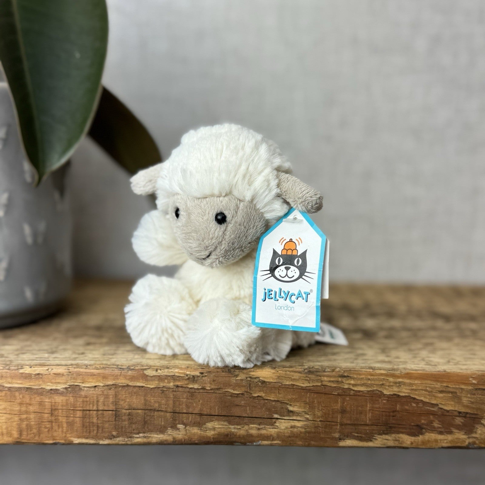 Jellycat Baby Poppet Sheep Tiny Poppet Vintage Lamb Mini Beanie With Tags 4”