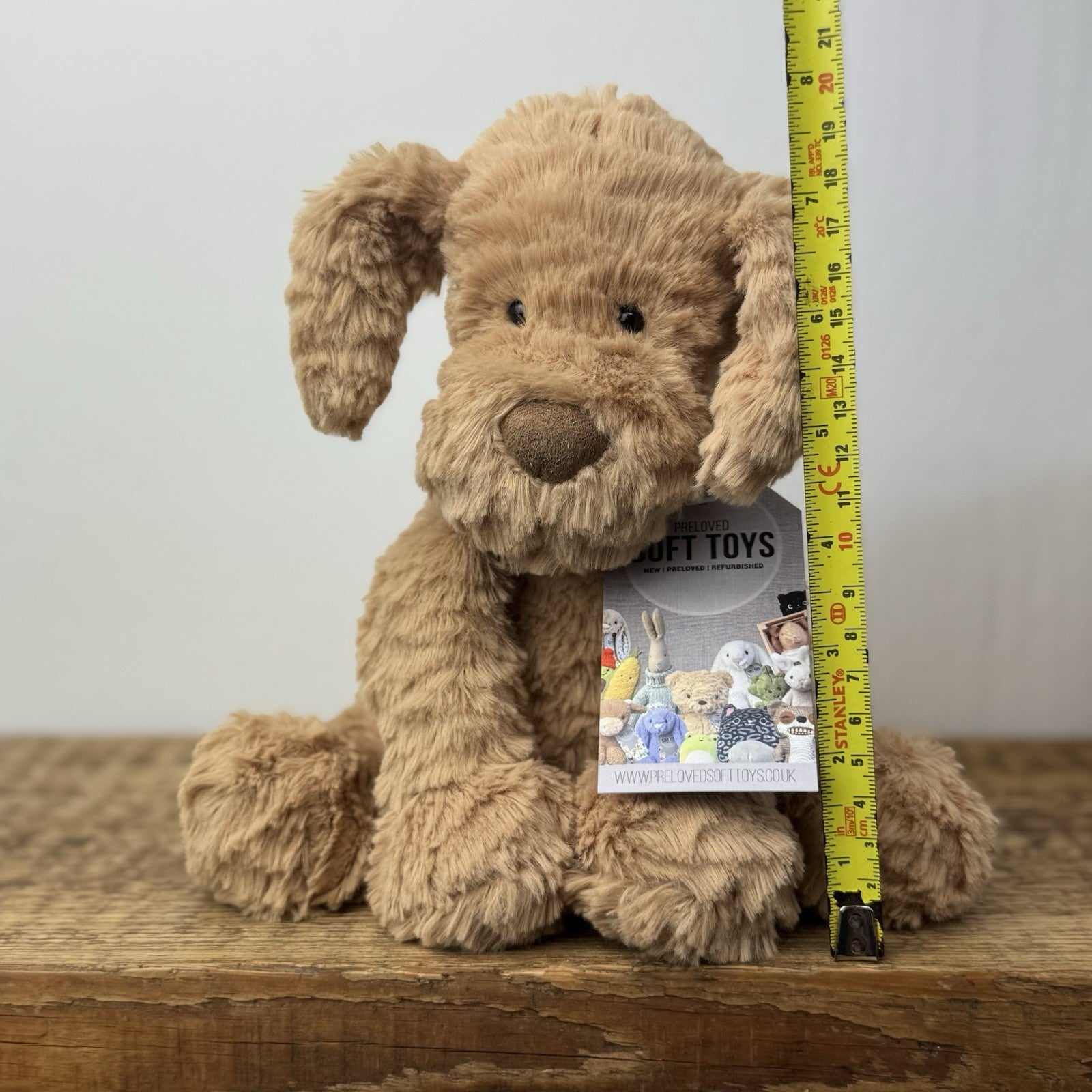 Jellycat Fuddlewuddle Puppy Medium - Light Brown Beige Dog NWOT Rare 8"