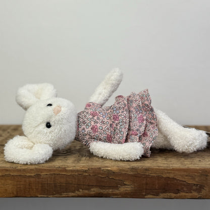 Jellycat Posy Myrtle Mouse - Rare Retired Small White Mouse Floral Dress 9"