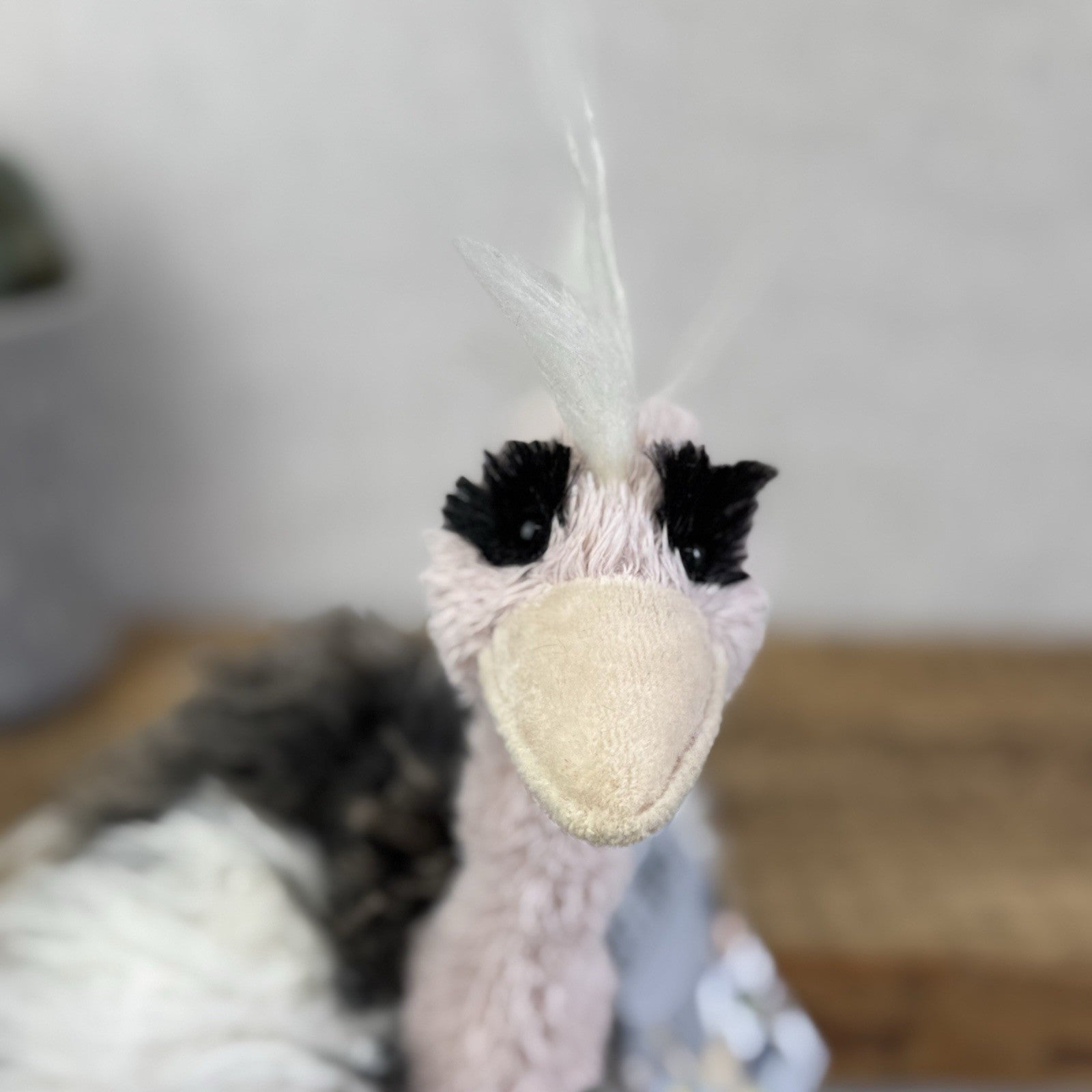 Jellycat Small Orla Ostrich - Fluffy Pink/Grey Mix Beanie Bird Toy 10”