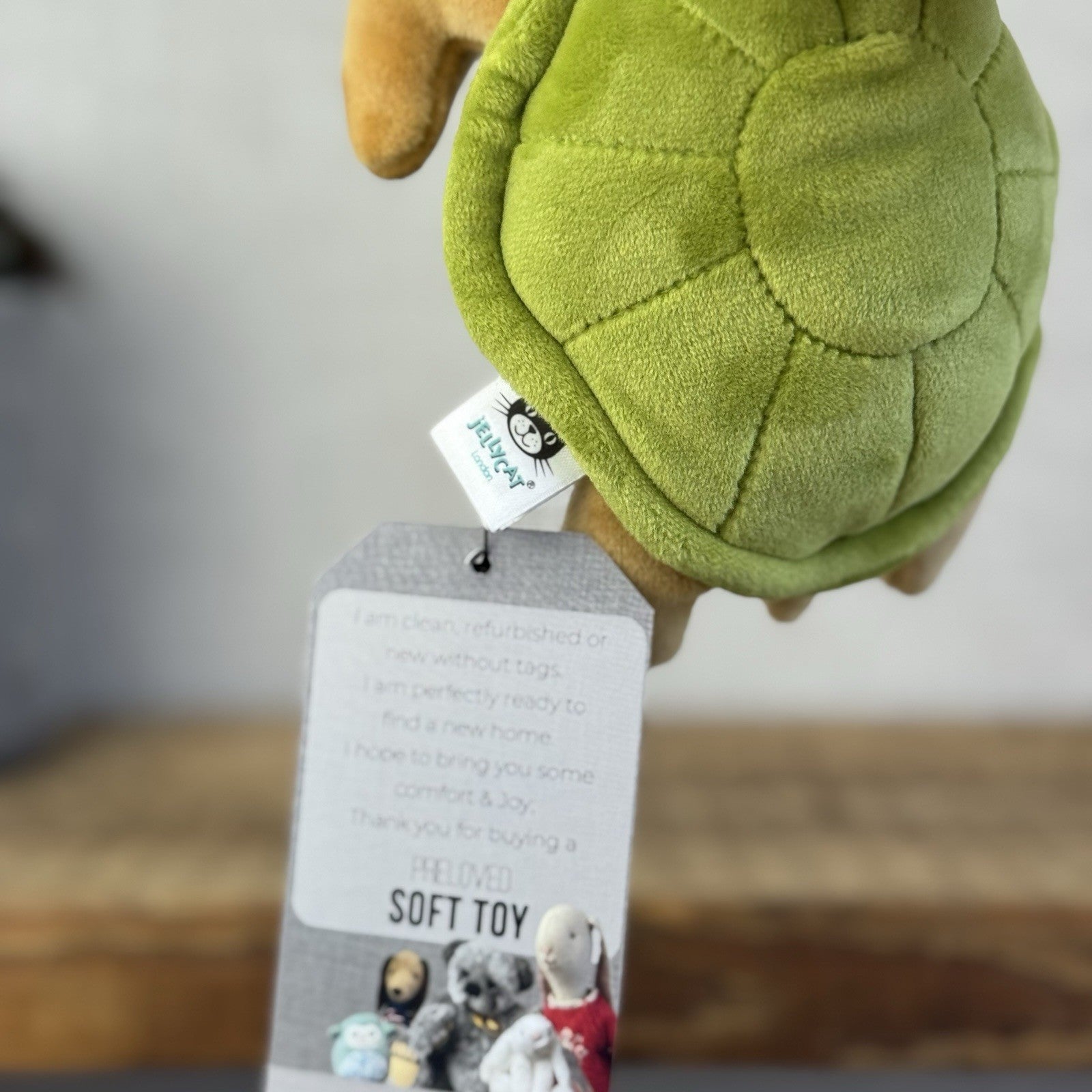 Jellycat Small CeeCee Turtle - Small Green Velour Turtle Beanie retired 6” (#2)