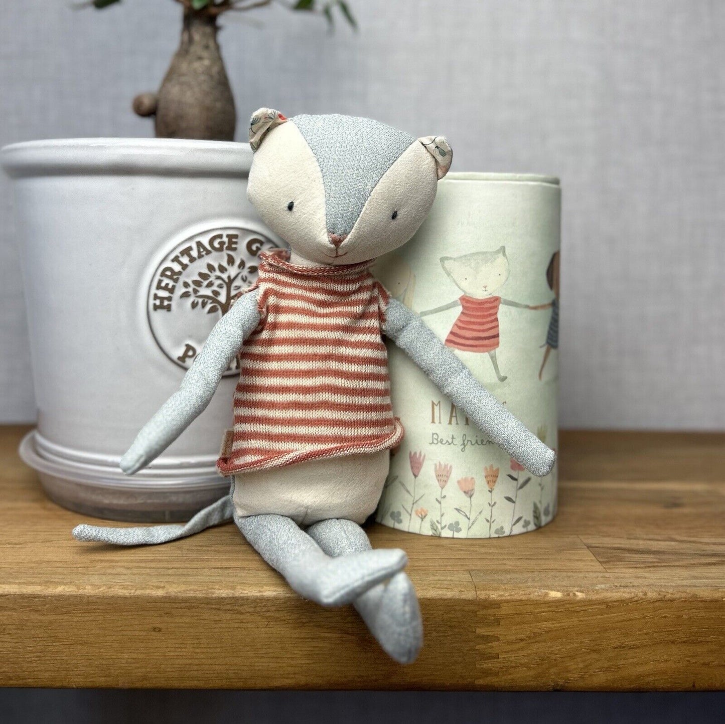 Maileg Best Friends Kitten - Maileg Cat In A Box - Boxed Linen Scandi Soft Gift 