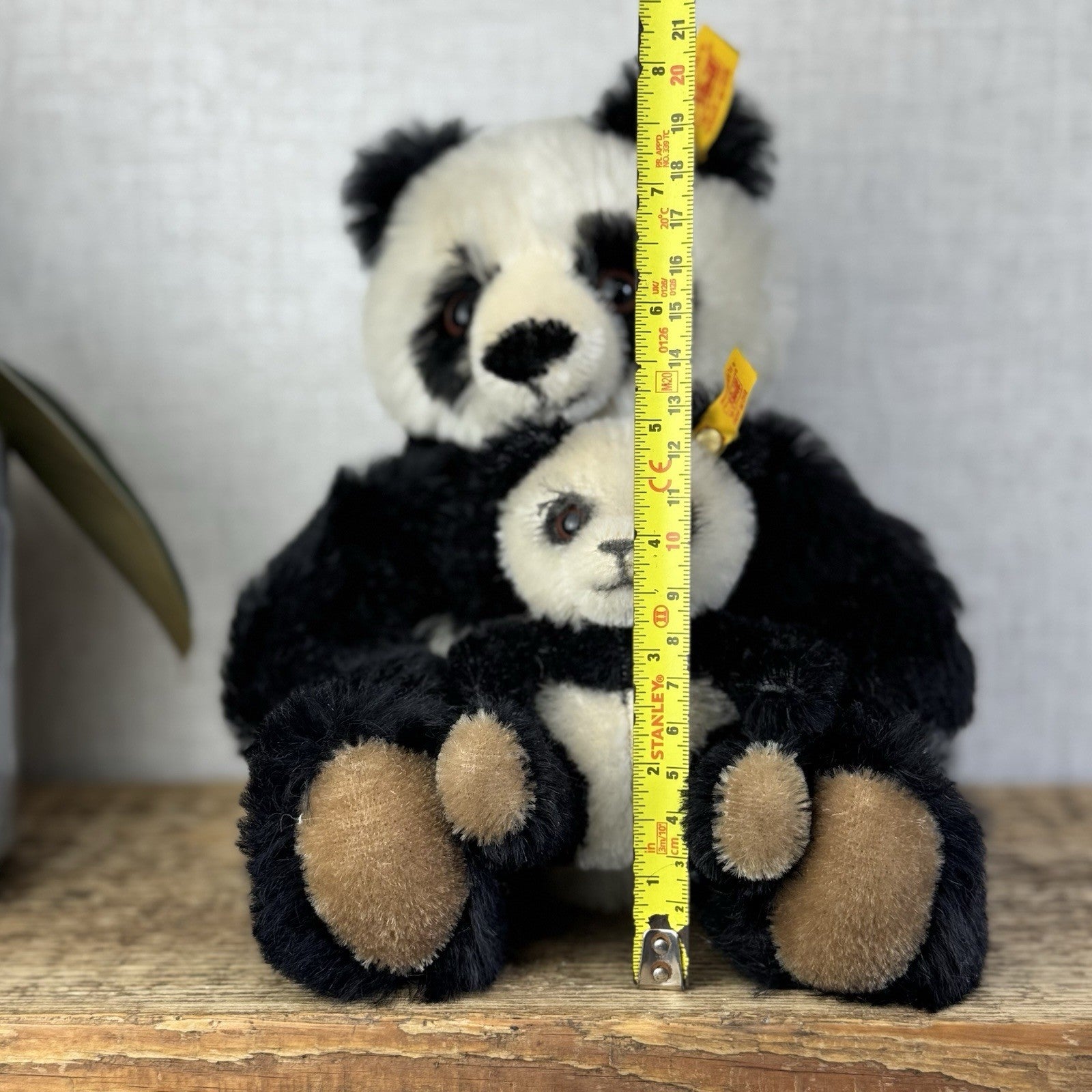 Steiff Vintage Panda Bear & Baby - Mohair Panda Rare Small 660818 Collector Item
