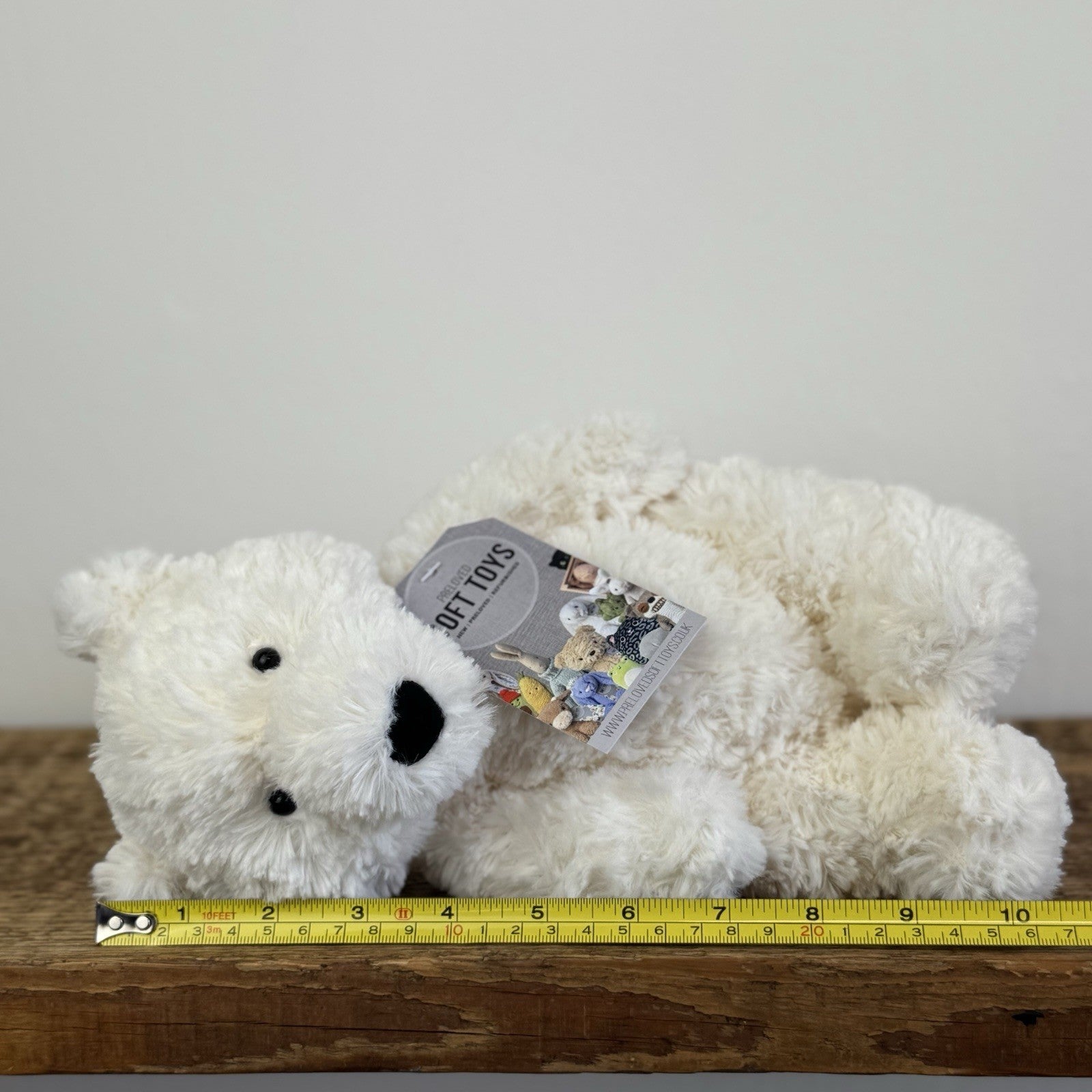Jellycat  Edmund Cream Bear - White Medium Beanie Bear Retired Old Style 11"