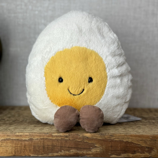 Jellycat Large Amuseable Egg - Large Smiling Egg Plush Beanie Retired 10"