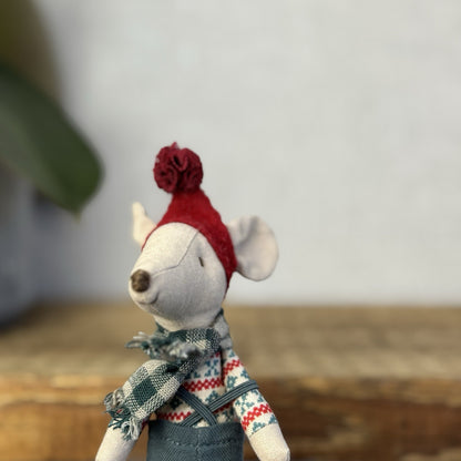 Maileg Big Brother Christmas Mouse - Mouse In Scarf And Red Hat Maileg World