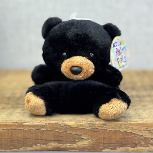 Aurora - Palm Pals Mini Beanbag Plush Sleepy Bear - Small Beanie Black Bear Cub