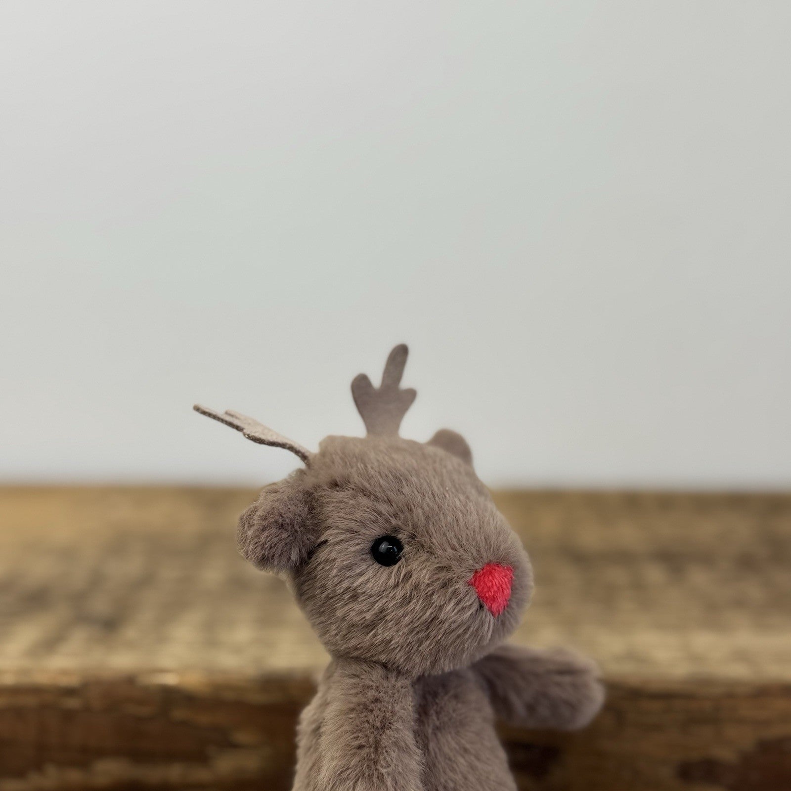 Jellycat Fluffy Reindeer - Tiny Brown Mini Reindeer Beanie Soft Toy 4" Rare