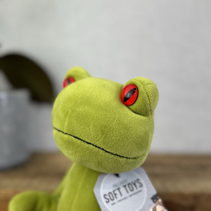 Jellycat Medium Tad Tree Frog - Retired Velour Big Red Eye Beanie Frog Plush 9"