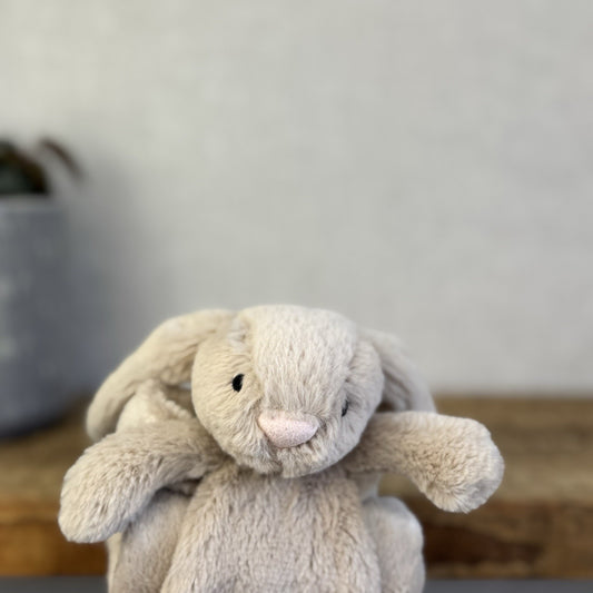 Jellycat Bashful Bunny Roll Up Soother - Beige Bunny Soother NWOT Retired 