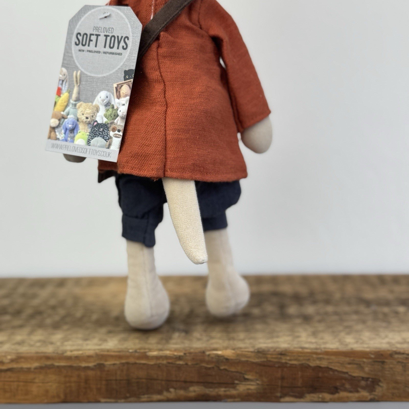 Jellycat Pedlar Mouse - Jellycat Mouse With Clothes & Bag Retired Rare 12"