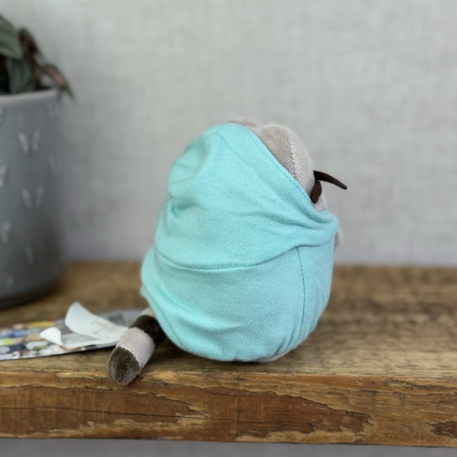 Gund Pusheen Cat - Mini Pusheen In Aqua Blue Hoodie - Spring 2019 Exlusive