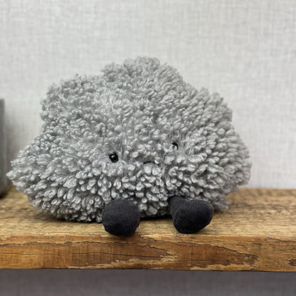 Jellycat Amuseable Storm Cloud - Grey Grumpy Cloud Plush Beanie NWT 10"