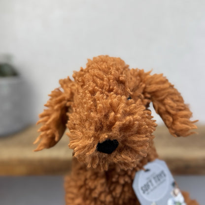 Jellycat Cooper Doodle Dog - Bronze Curly Haired Poodle Dog Beanie 10"